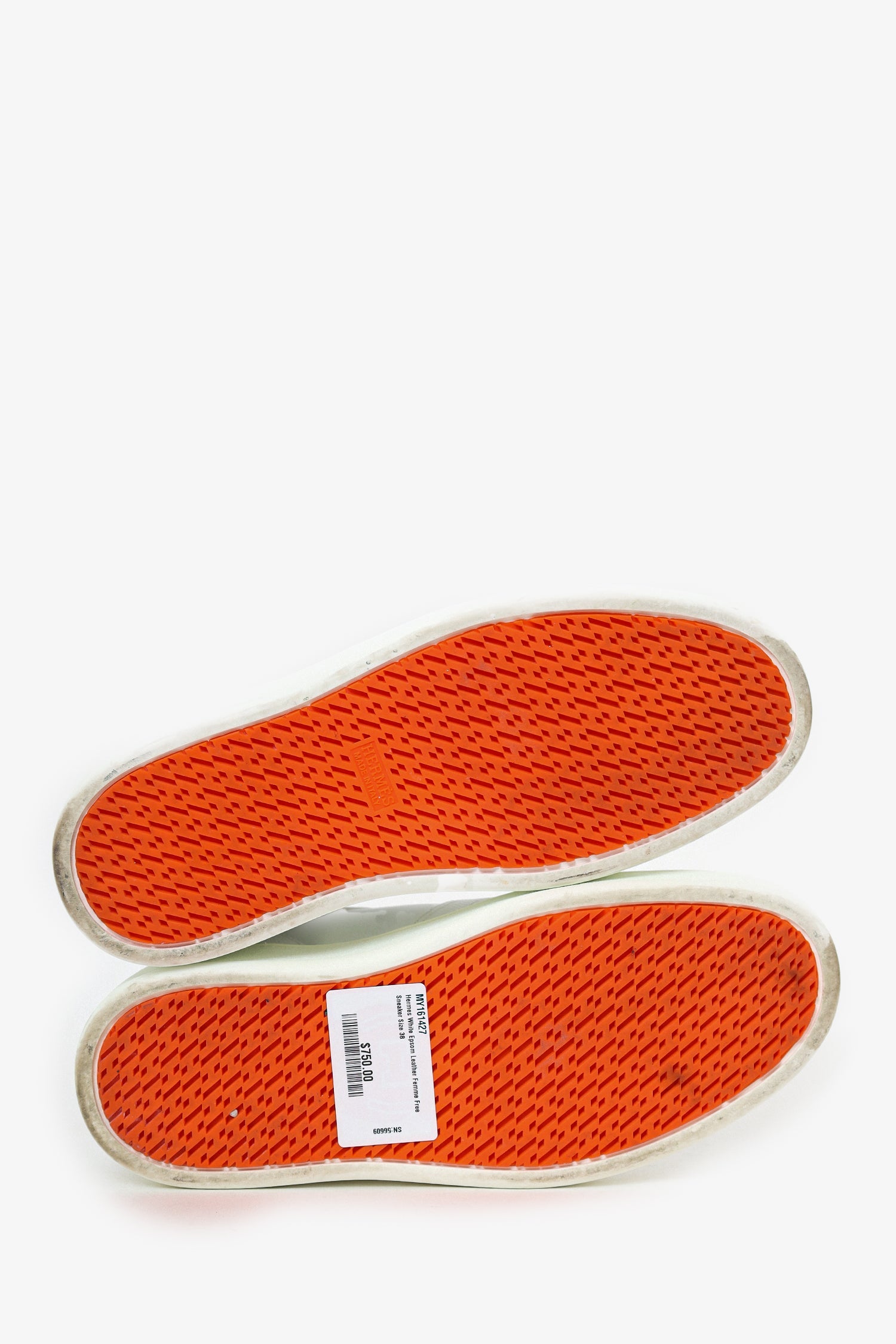 Hermès White Epsom Leather Femme Free Sneaker Size 38