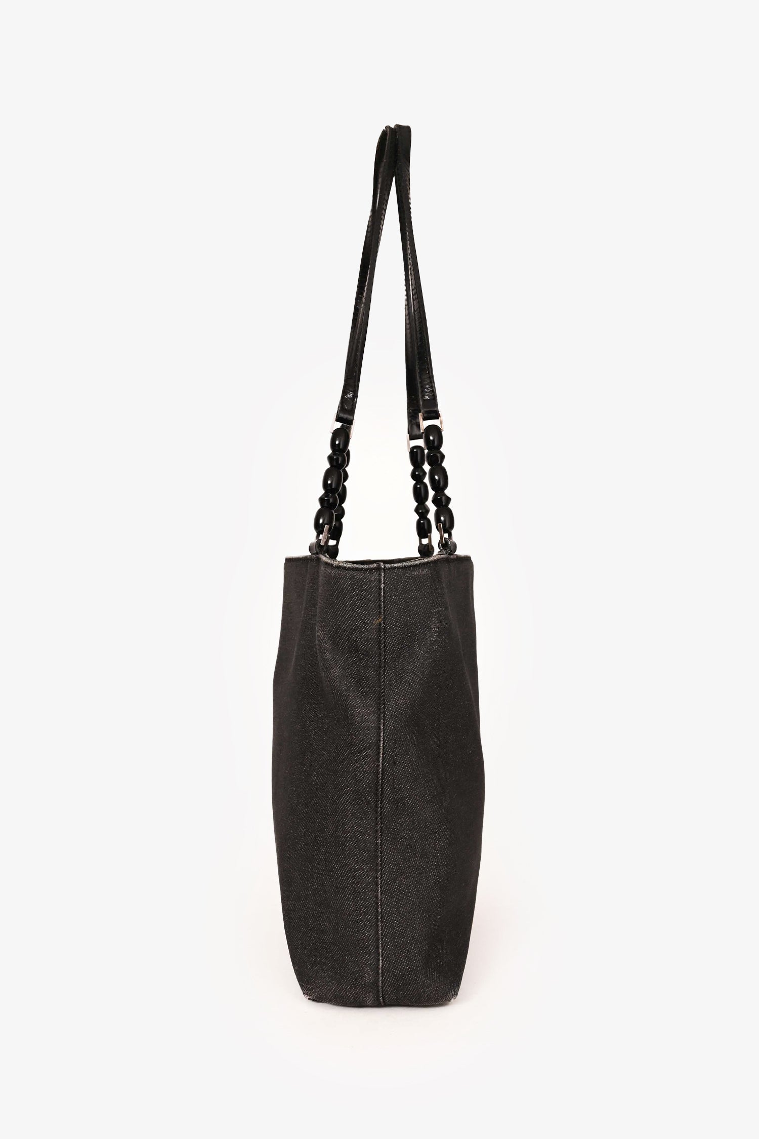 Christian Dior 2001 Grey Denim Maris Pearl Tote