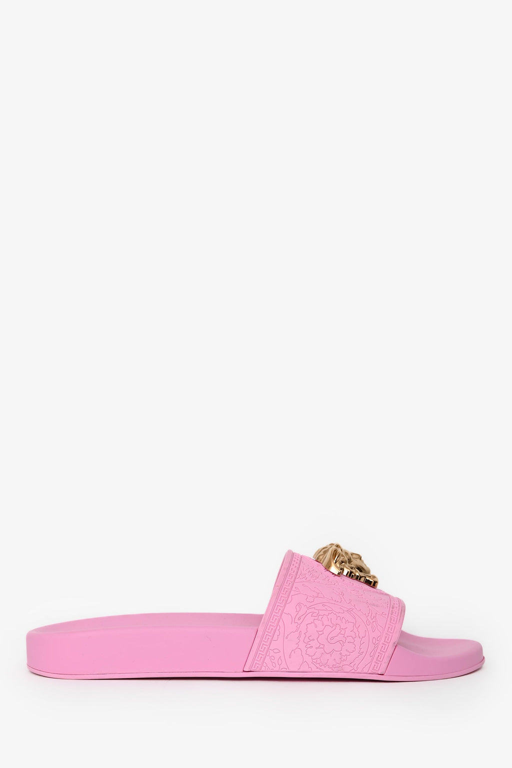 Versace Pink Rubber Medusa Pool Slides Size 41