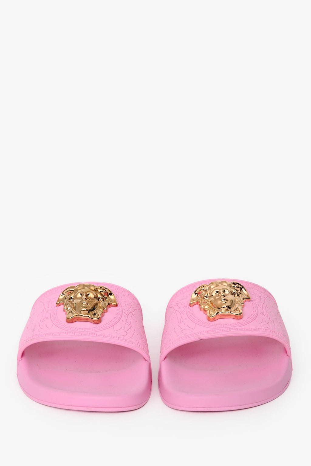 Versace Pink Rubber Medusa Pool Slides Size 41