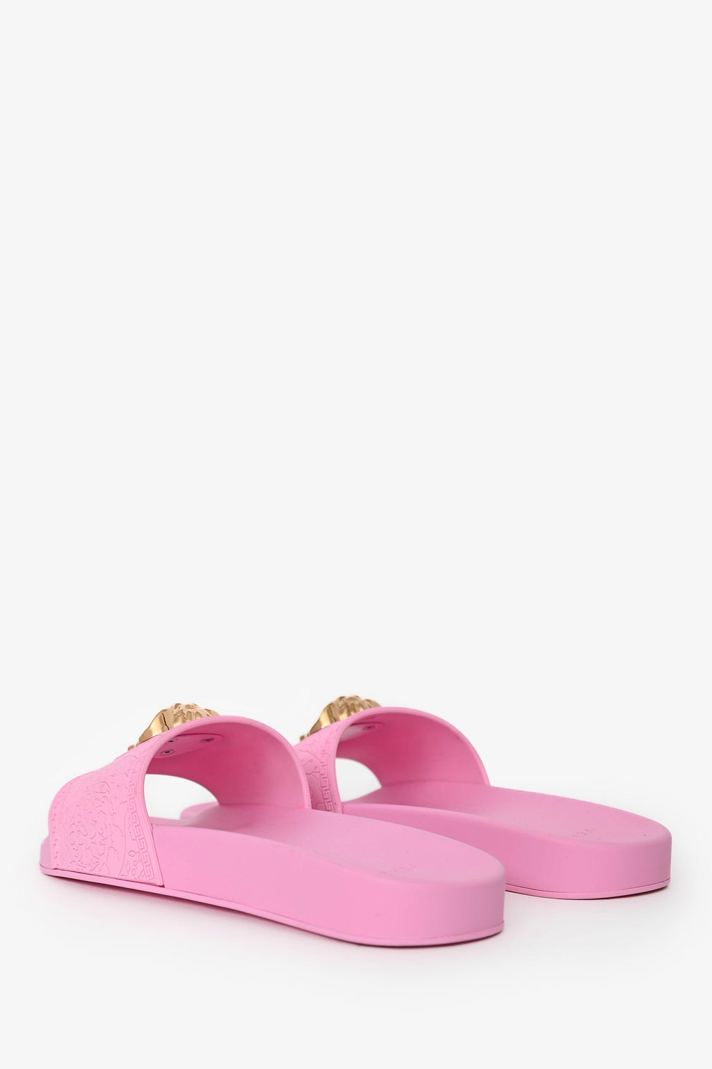 Versace Pink Rubber Medusa Pool Slides Size 41