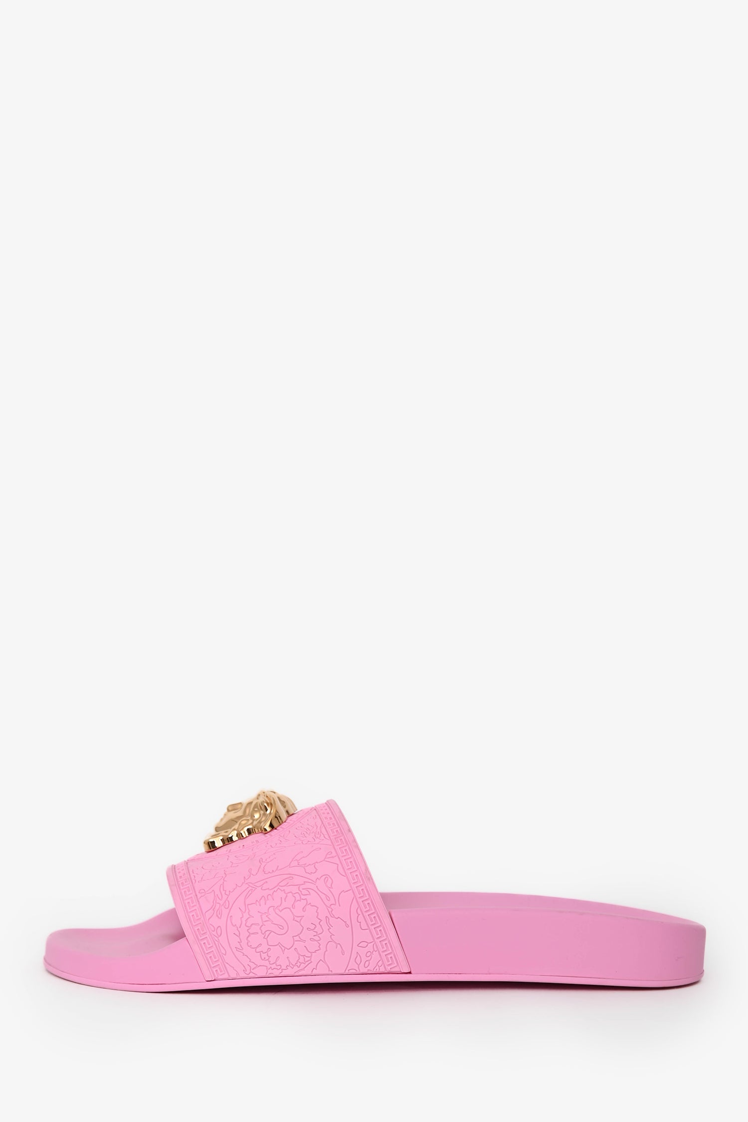 Versace Pink Rubber Medusa Pool Slides Size 41