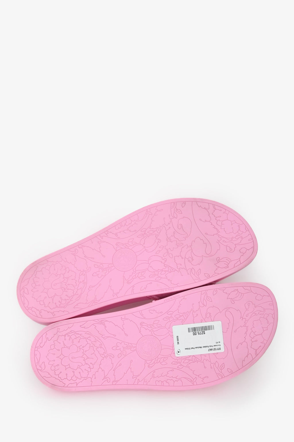 Versace Pink Rubber Medusa Pool Slides Size 41