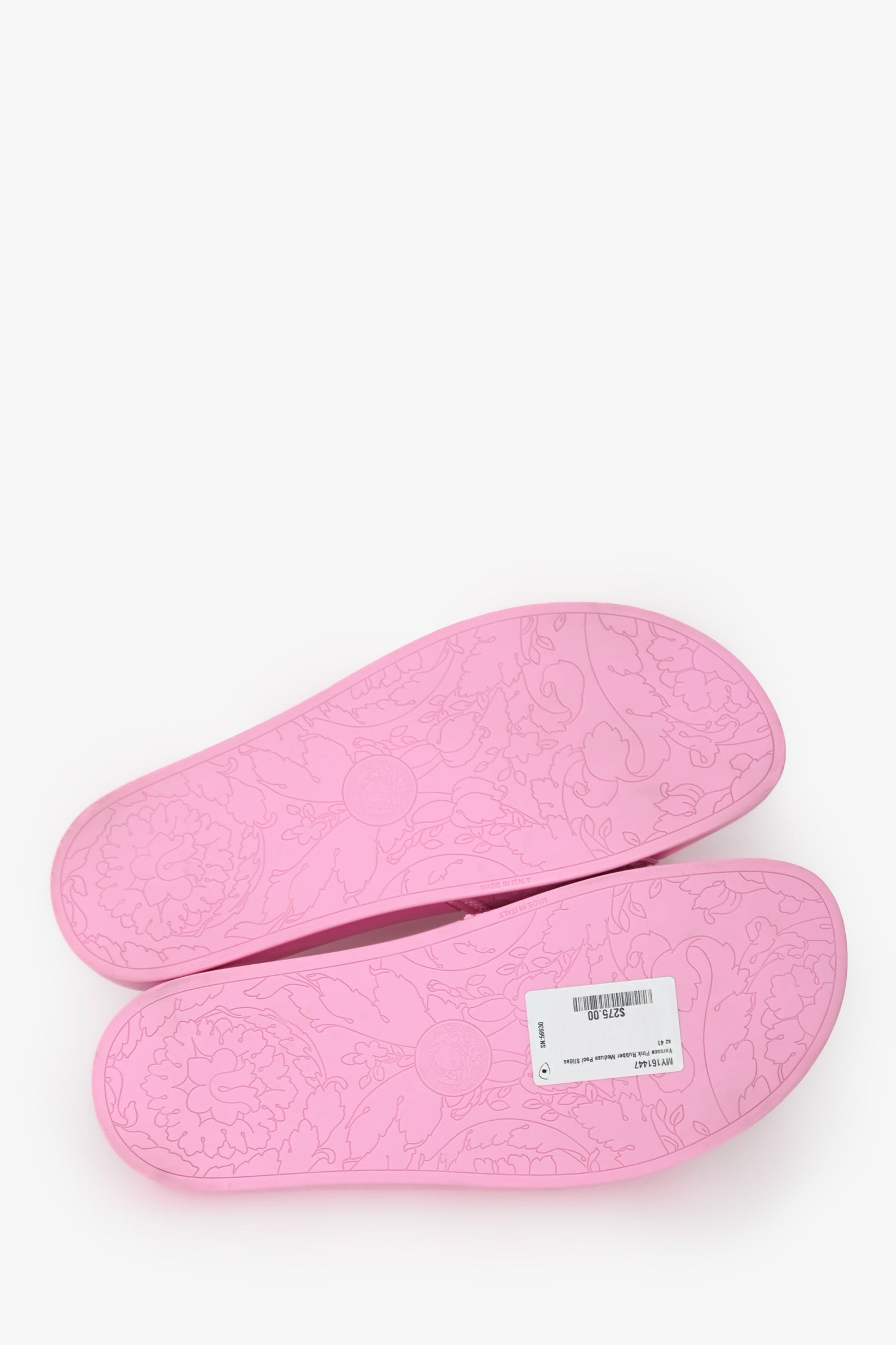 Versace Pink Rubber Medusa Pool Slides Size 41