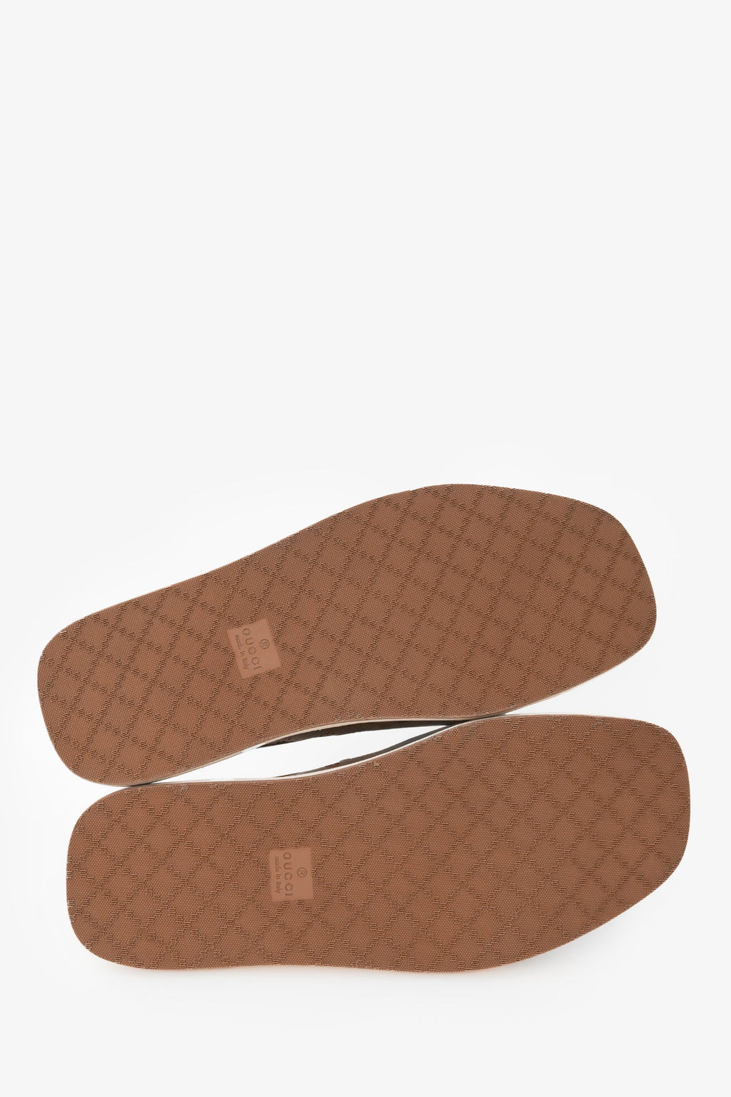 Gucci Brown/Tan GG Rubber Criss Cross Slides Size 11 Mens