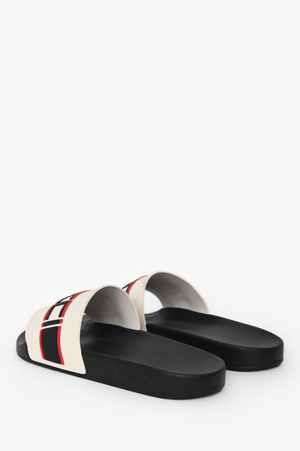 Gucci Cream Rubber Red/BlackLogo Slides Size 11 Mens