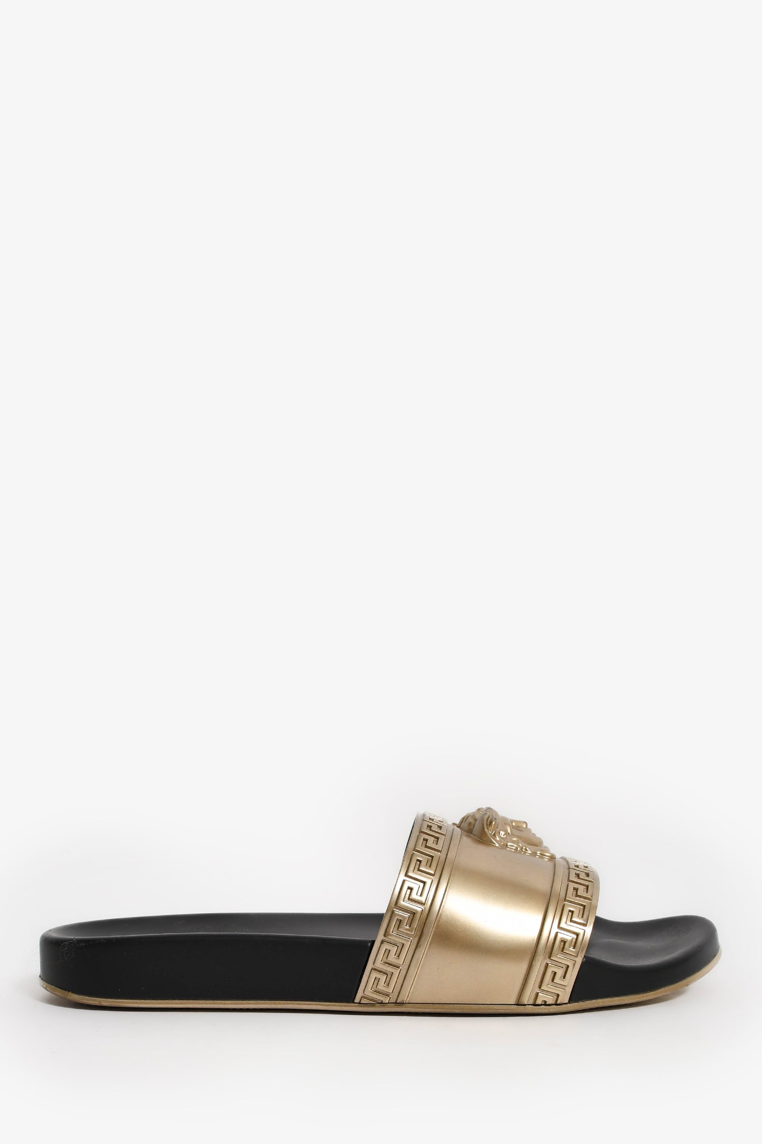 Versace Bronze Rubber Medusa Pool Slides Size 42