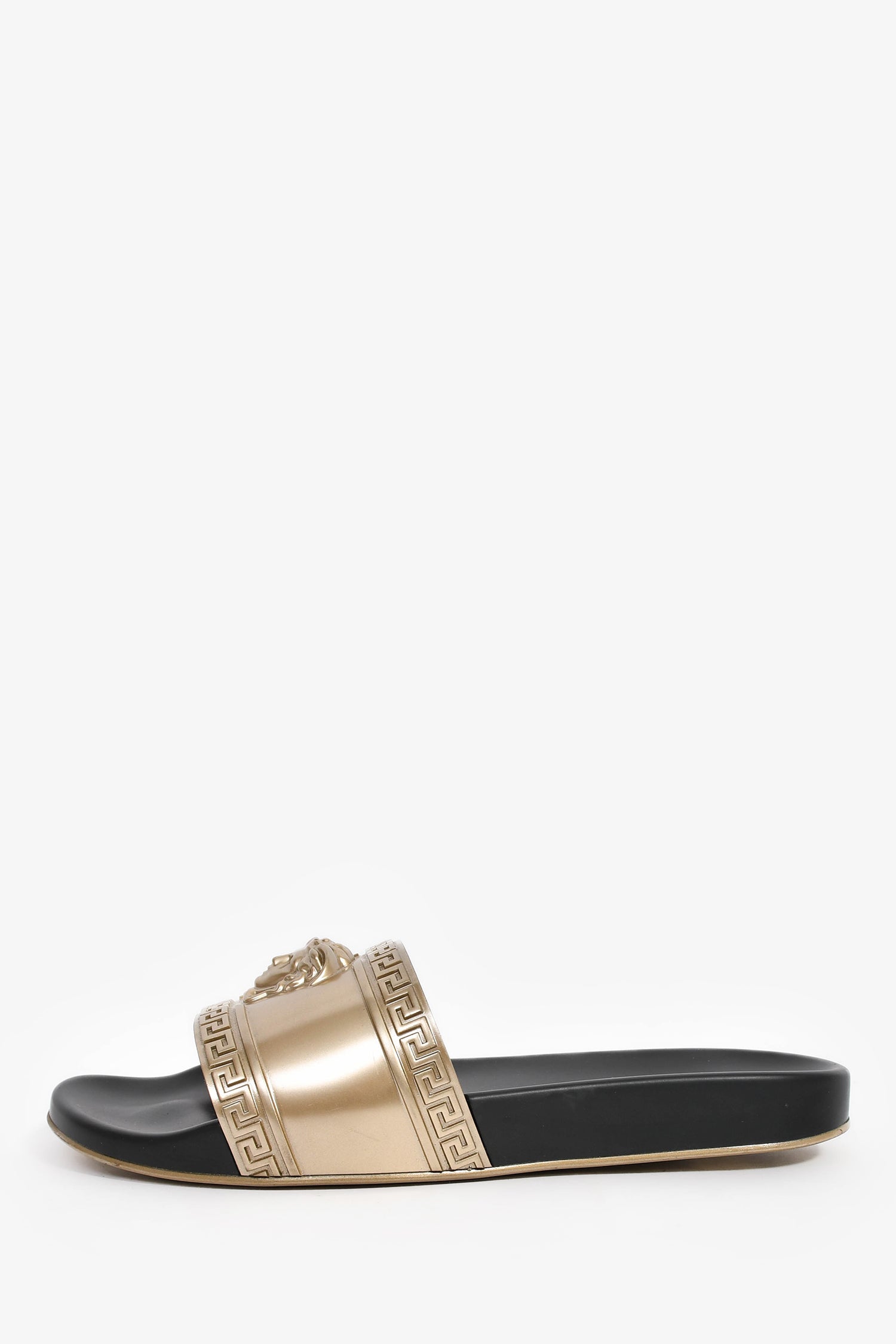 Versace Bronze Rubber Medusa Pool Slides Size 42