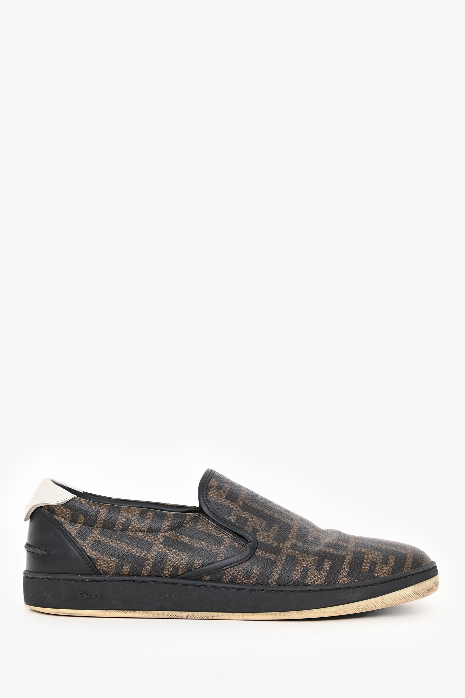 Fendi Brown Zucca Leather Sneakers Size 10 Mens