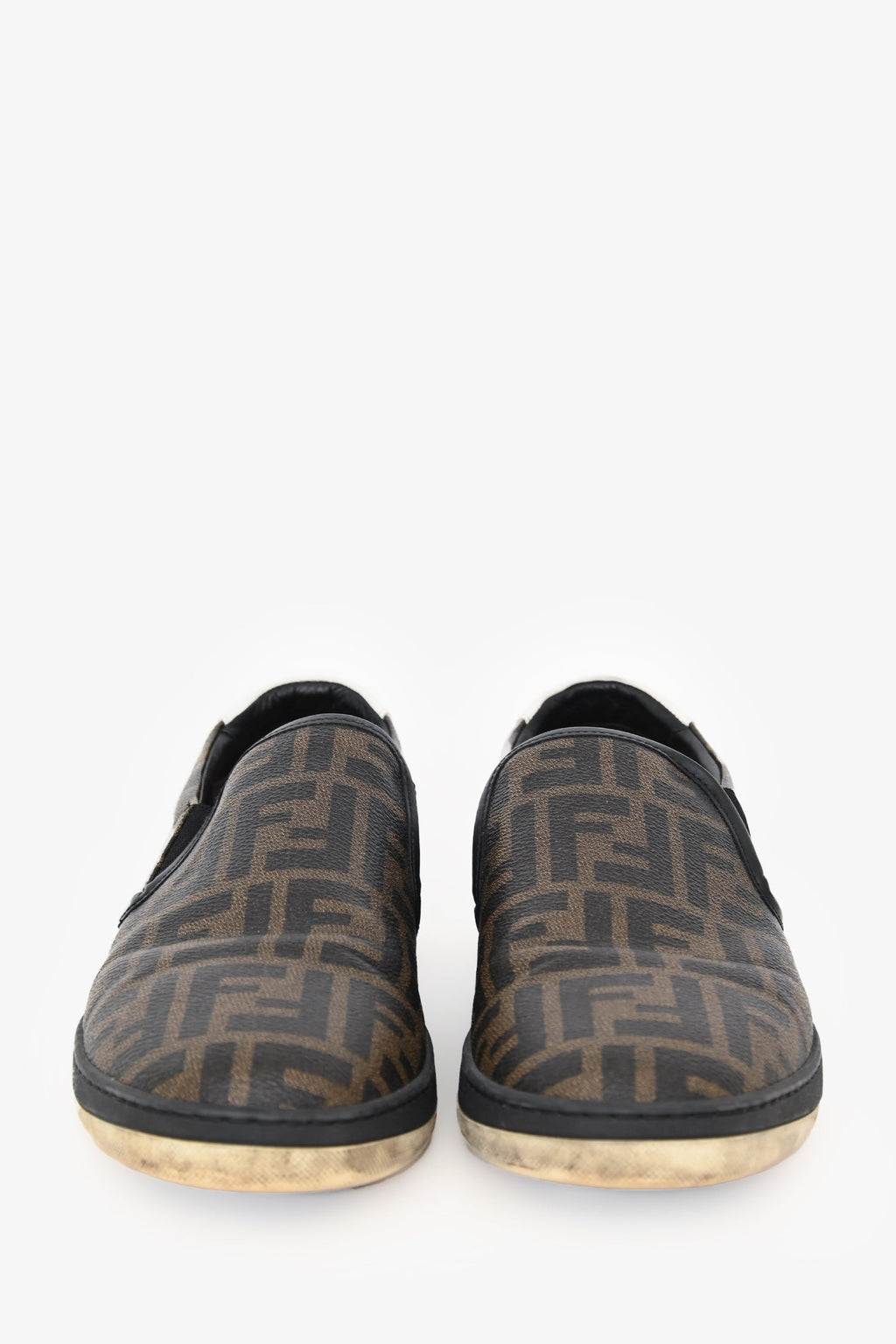 Fendi Brown Zucca Leather Sneakers Size 10 Mens