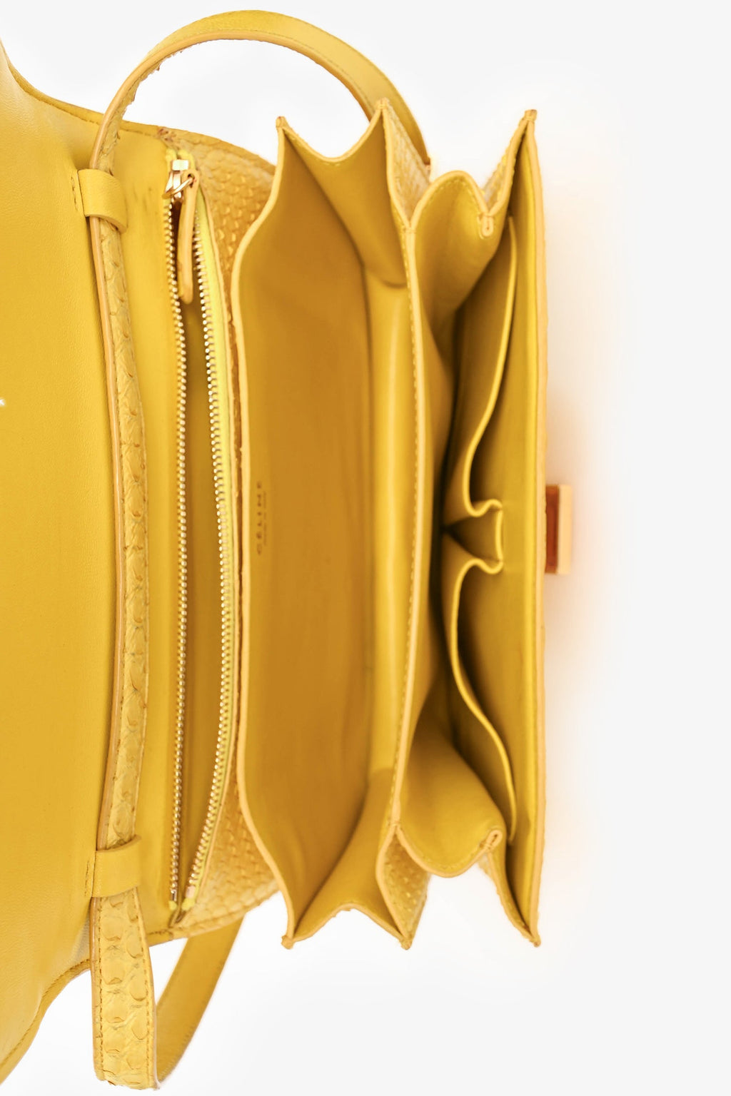 Celine Yellow Python Medium Crossbody Bag