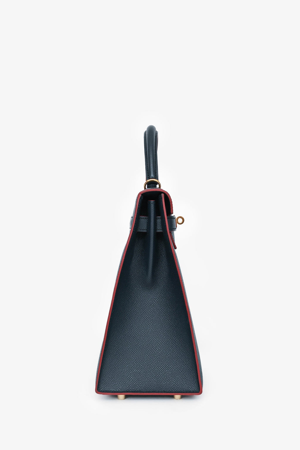 Hermès 2016 Blue Indigo/Rouge H Trim Epsom Leather Contour Sellier Kelly 32 With Strap GHW