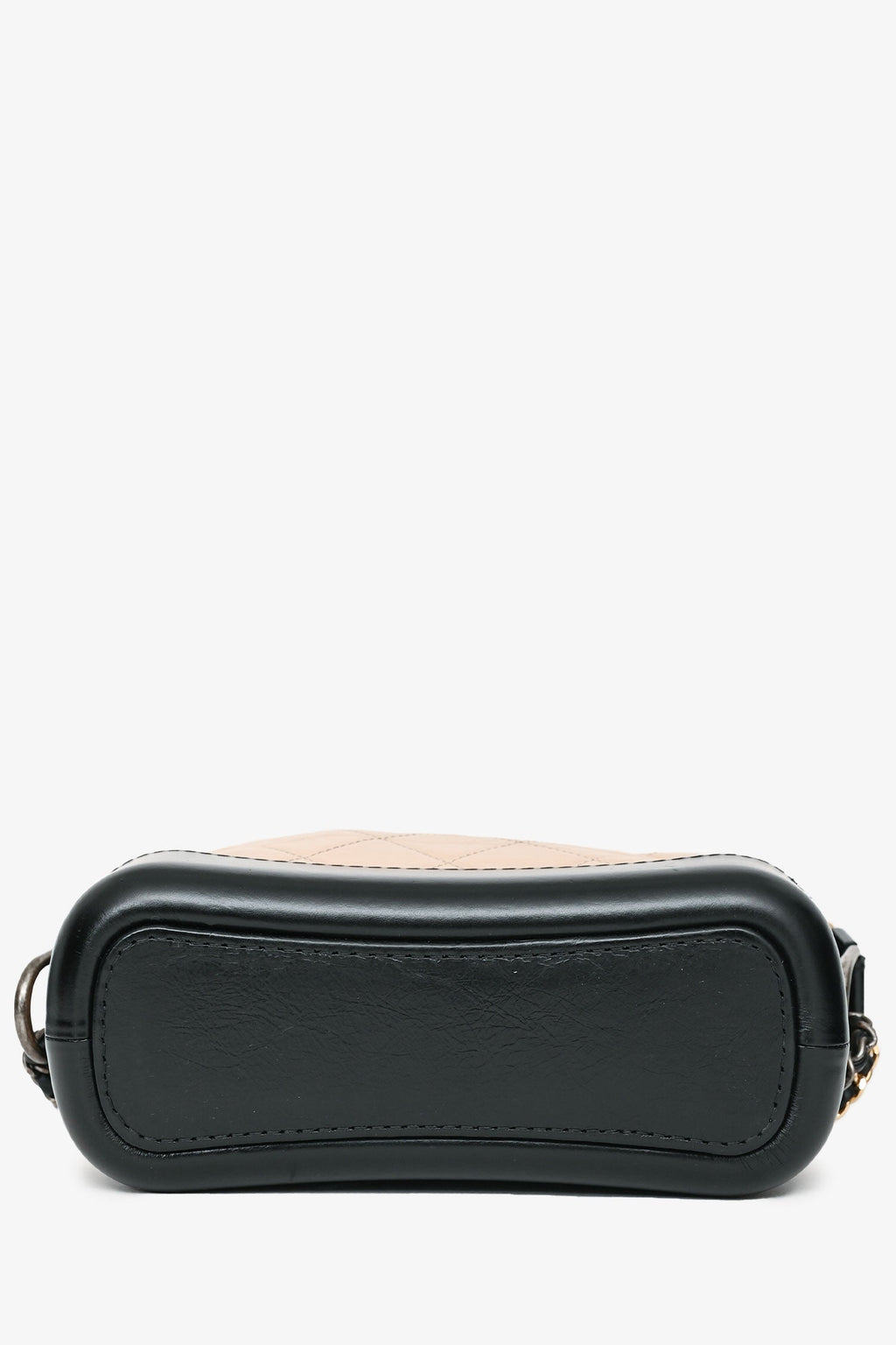 Pre-Loved Chanel™ 2017-18 Beige/Black Leather Small Gabrielle Chain Bag