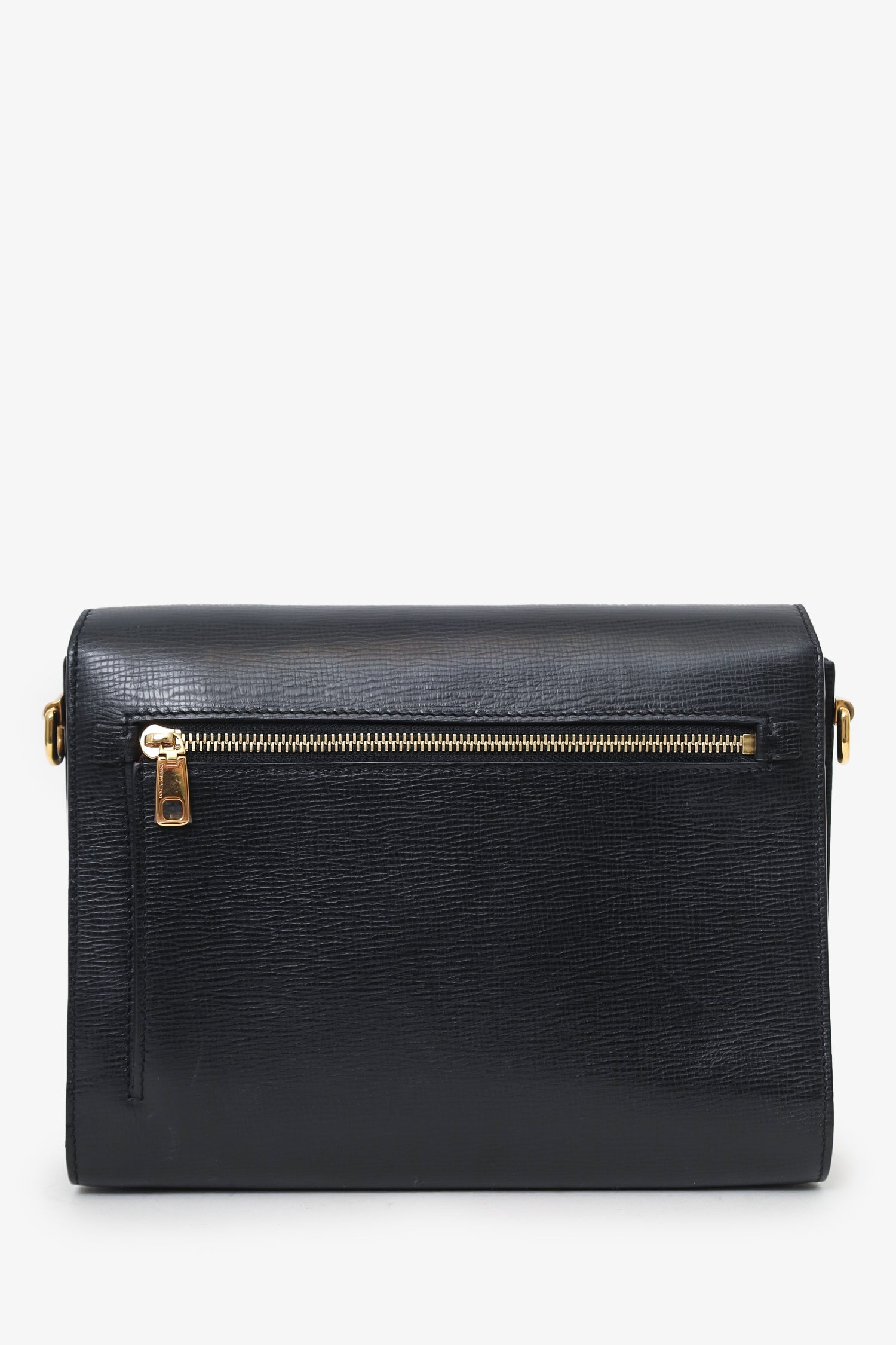 Dolce & Gabbana Black Embossed Leather Bird Embellished Shoulder Bag