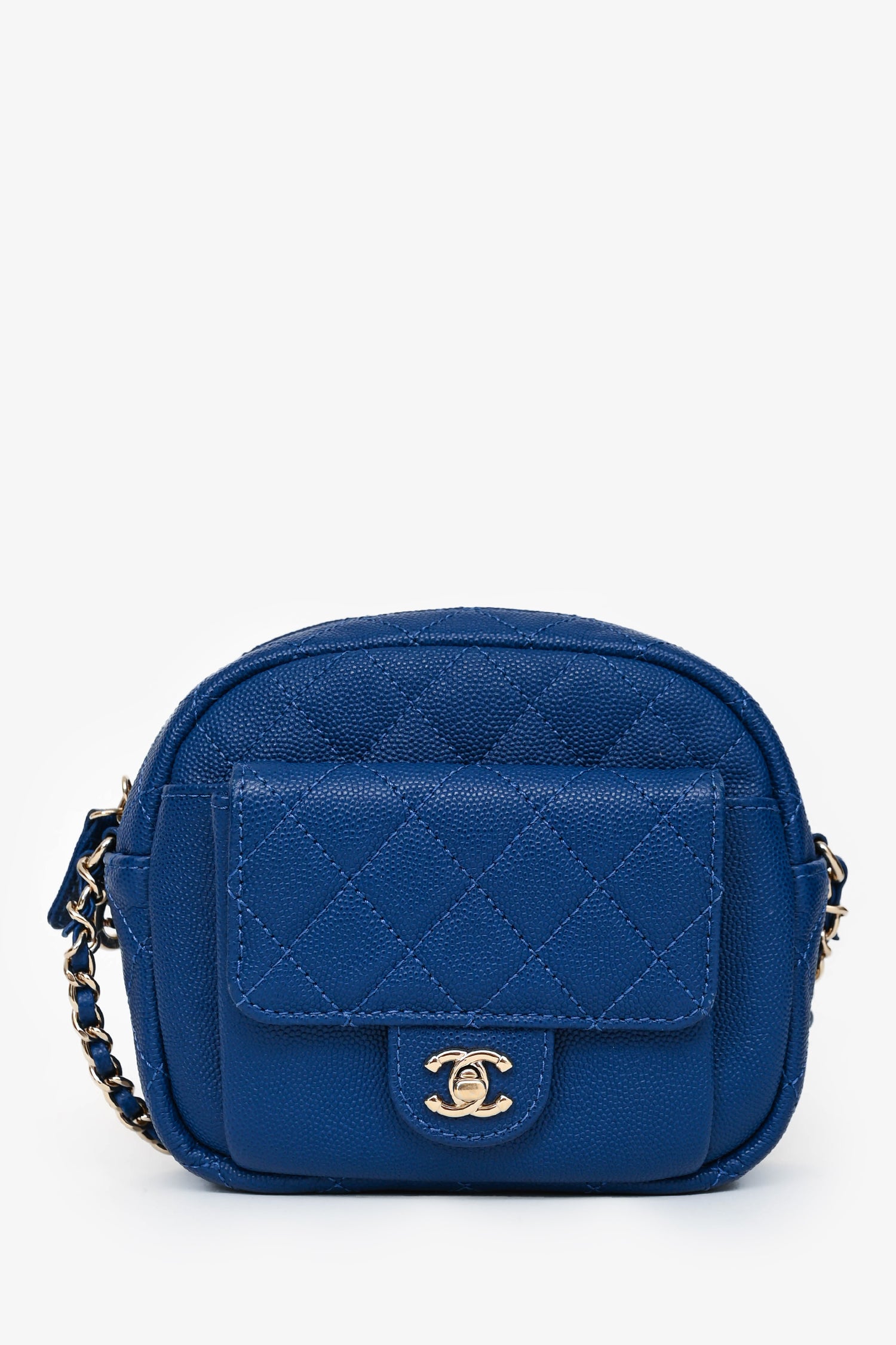 Pre-Loved Chanel™ 2019 Dark Blue Caviar Camera Bag GHW