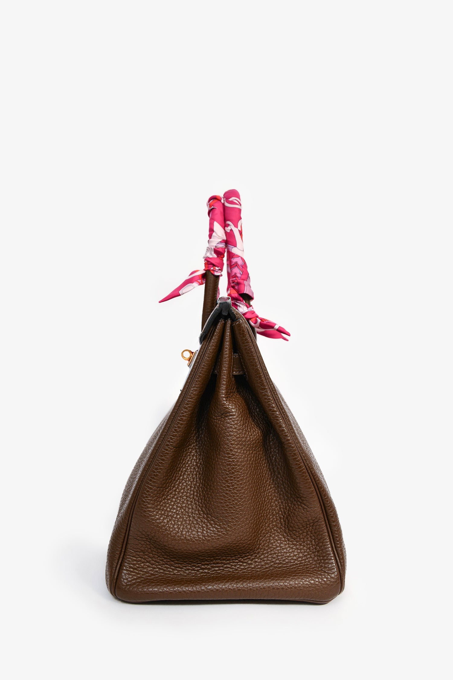 Hermès 2014 Special Order Brown Clemence Leather Birkin 35