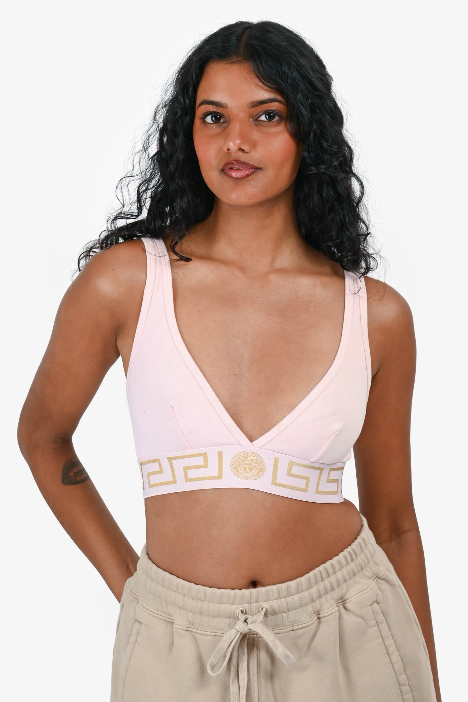 Versace Pink/Gold Medusa Bralette Size 2