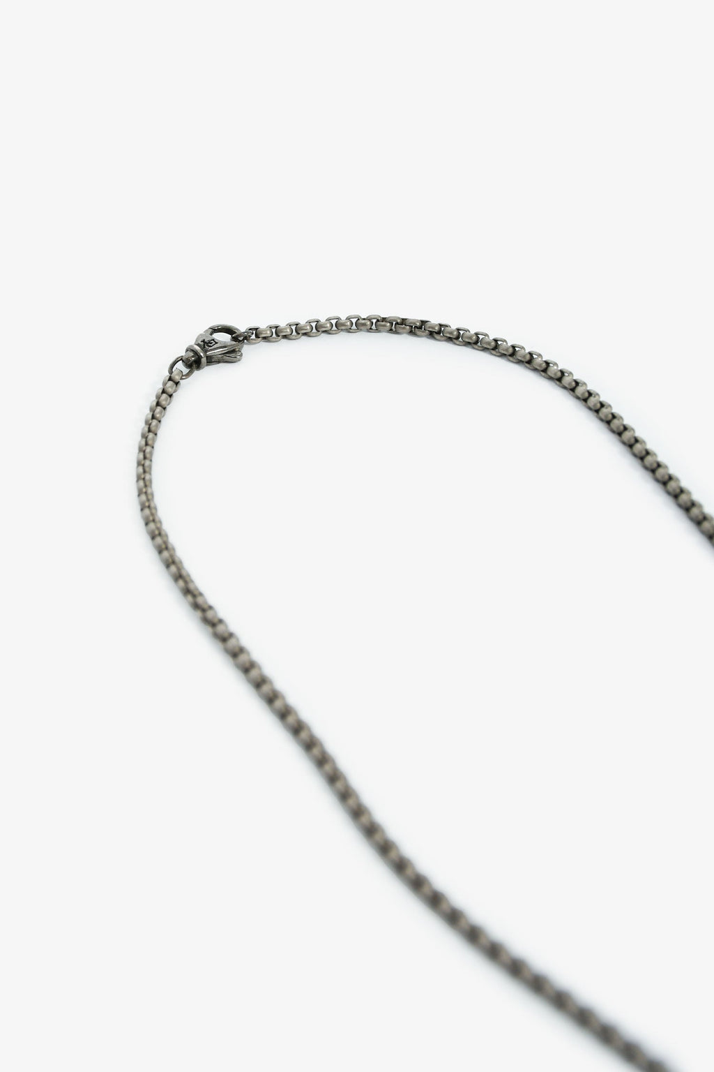 David Yurman Black Titanium/Sterling Silver & Black Diamond 18mm Chevron Tag Pendant + 21" Sterling Silver Box Chain Necklace