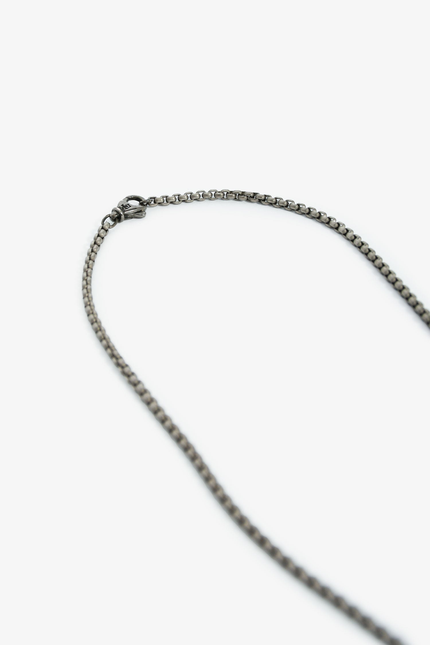 David Yurman Black Titanium/Sterling Silver & Black Diamond 18mm Chevron Tag Pendant + 21" Sterling Silver Box Chain Necklace