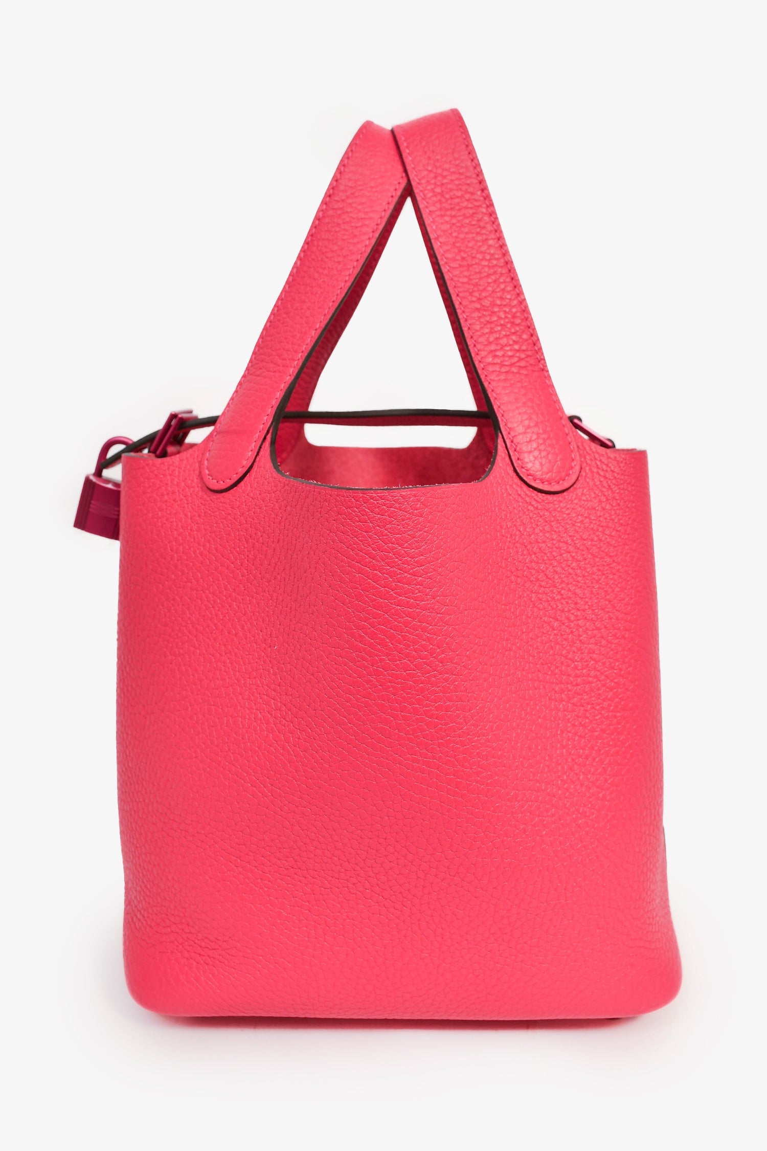 Hermès 2023 Limited Edition Rose Mexico Togo Picotin Monochrome Lock 18