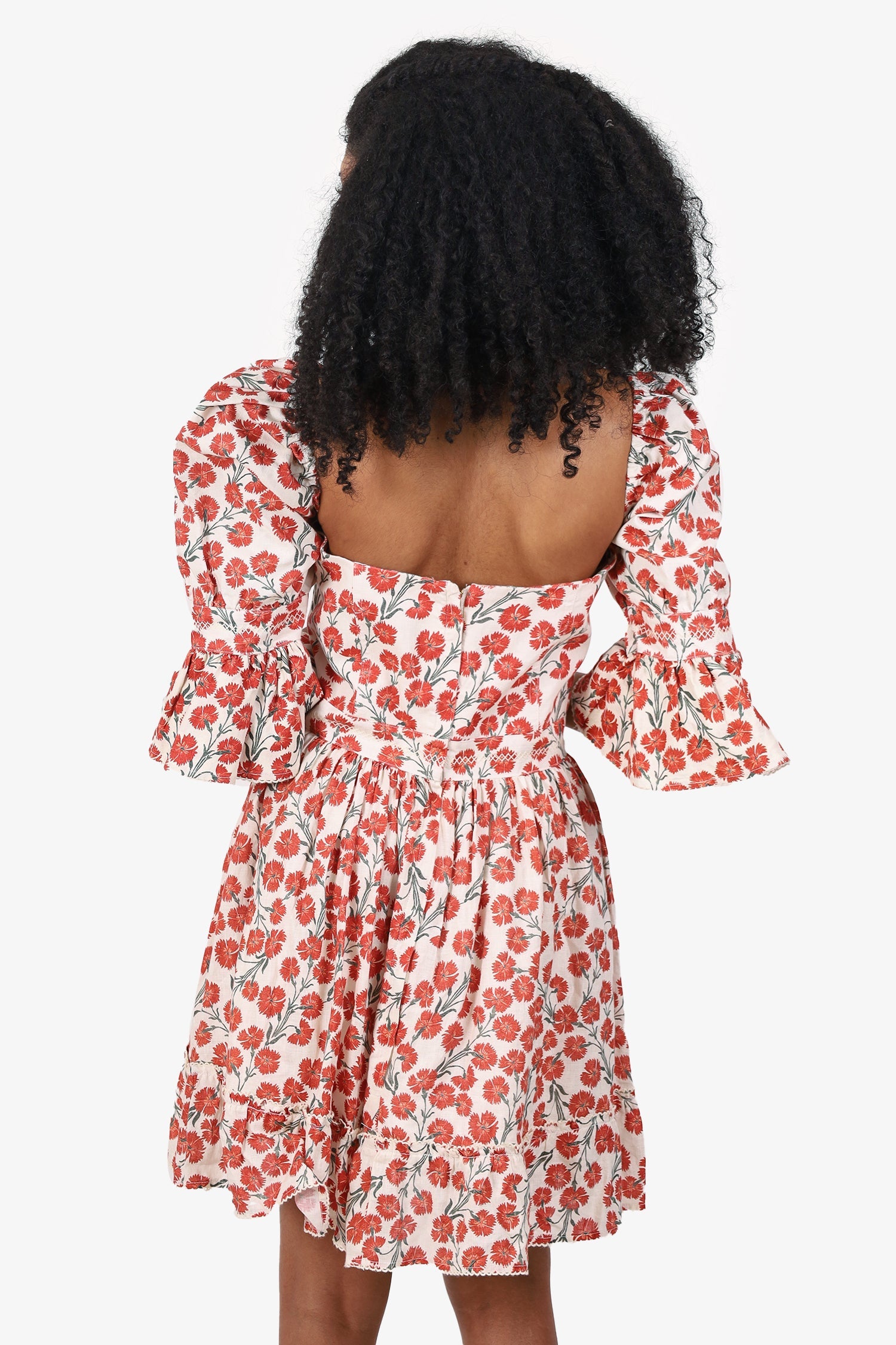 Agua by Agua Bendita White/Red Floral Print Mini Dress Size XL