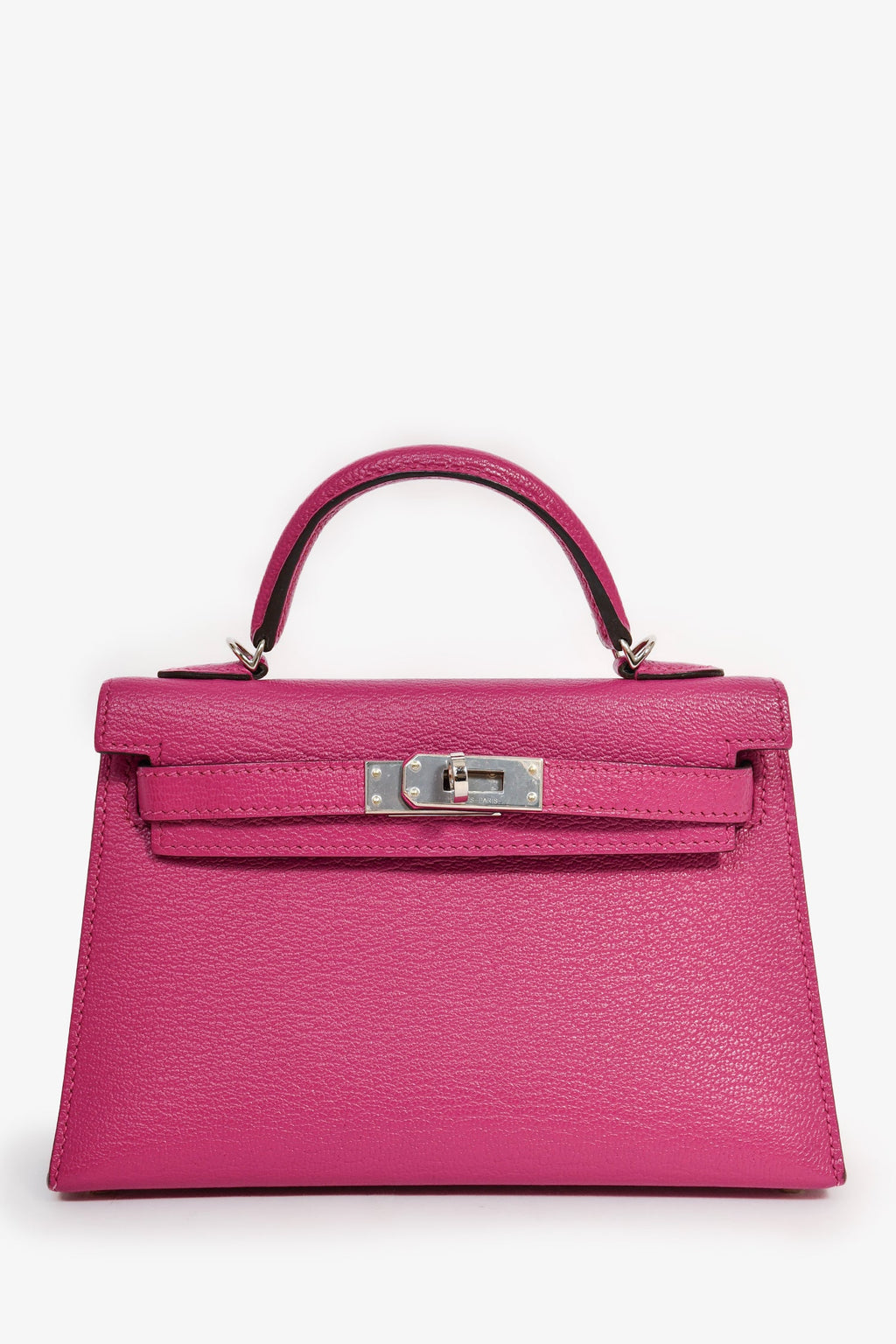 Hermès 2018 Rose Poupre Mysore Chevre Leather Mini Kelly PHW