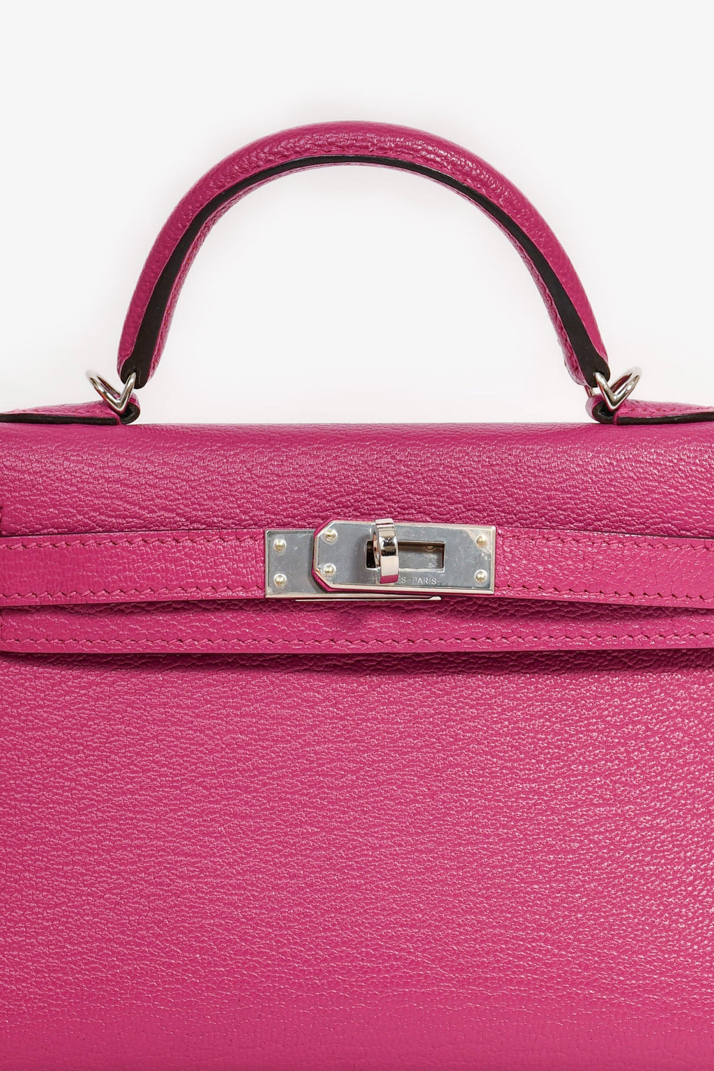 Hermès 2018 Rose Poupre Mysore Chevre Leather Mini Kelly PHW