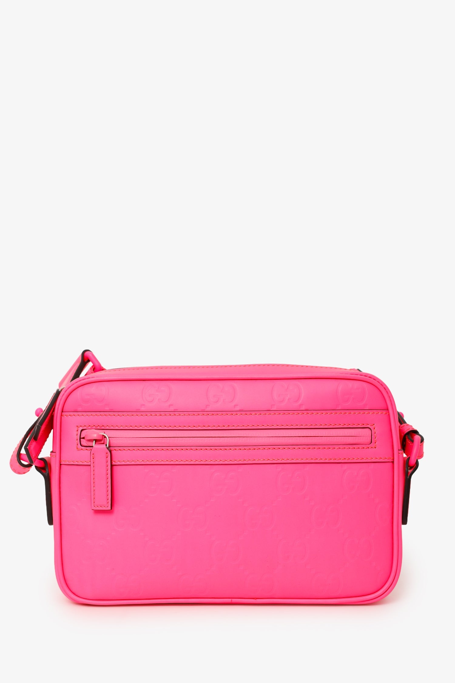 Gucci Neon Pink Rubber-Effect Crossbody Bag