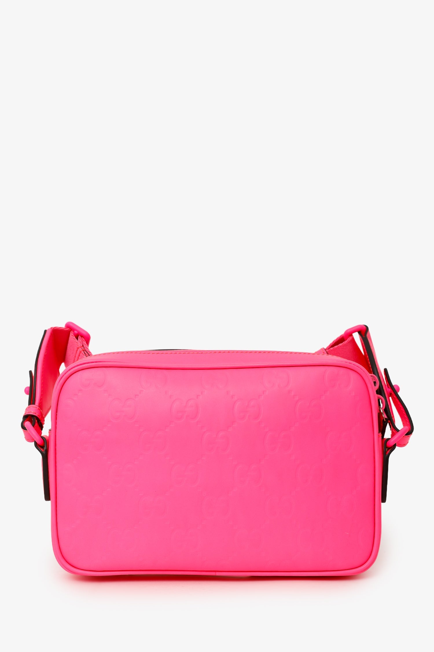Gucci Neon Pink Rubber-Effect Crossbody Bag