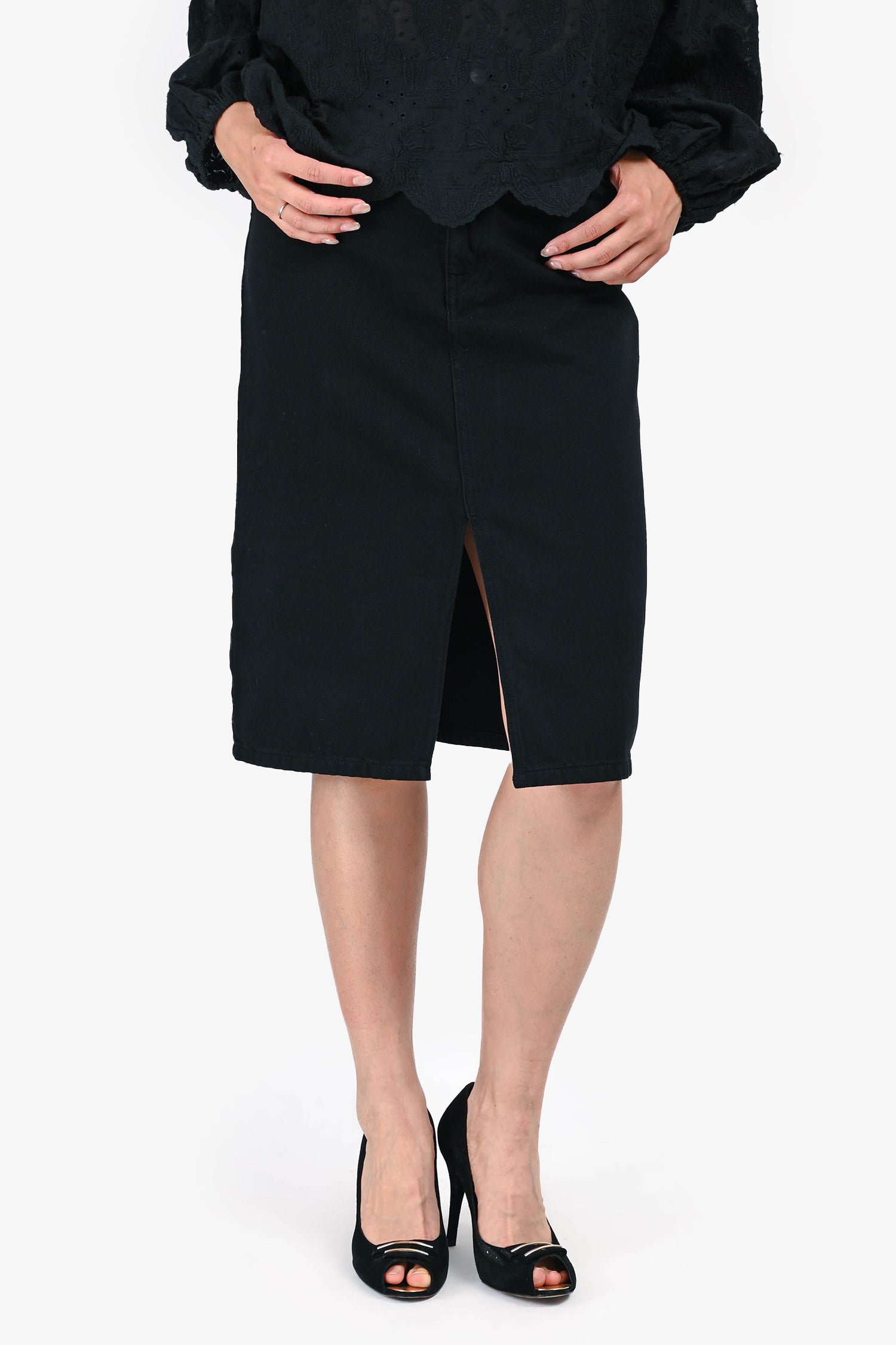 Ba&sh Black Denim Jude Mini Skirt Size 2