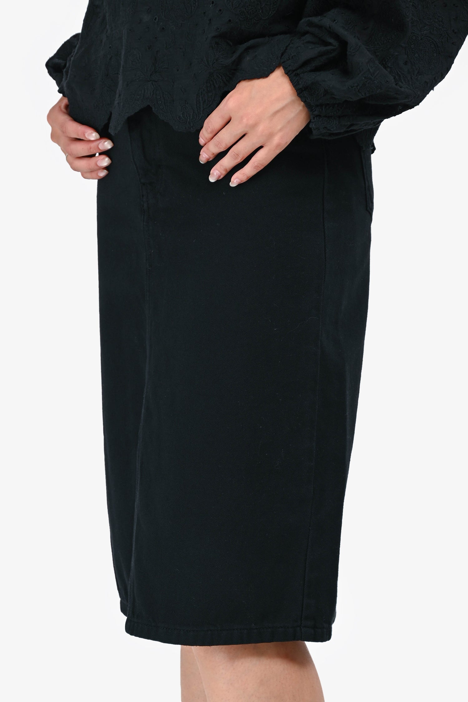 Ba&sh Black Denim Jude Mini Skirt Size 2