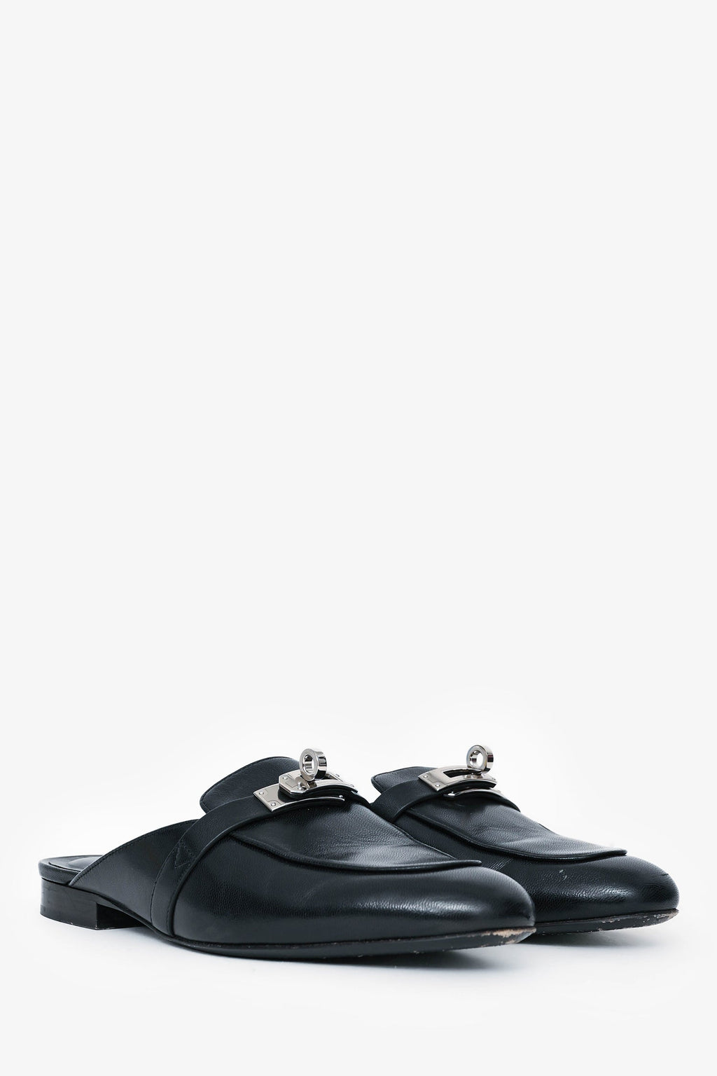 Hermès Black Leather Oz Mules Size 35