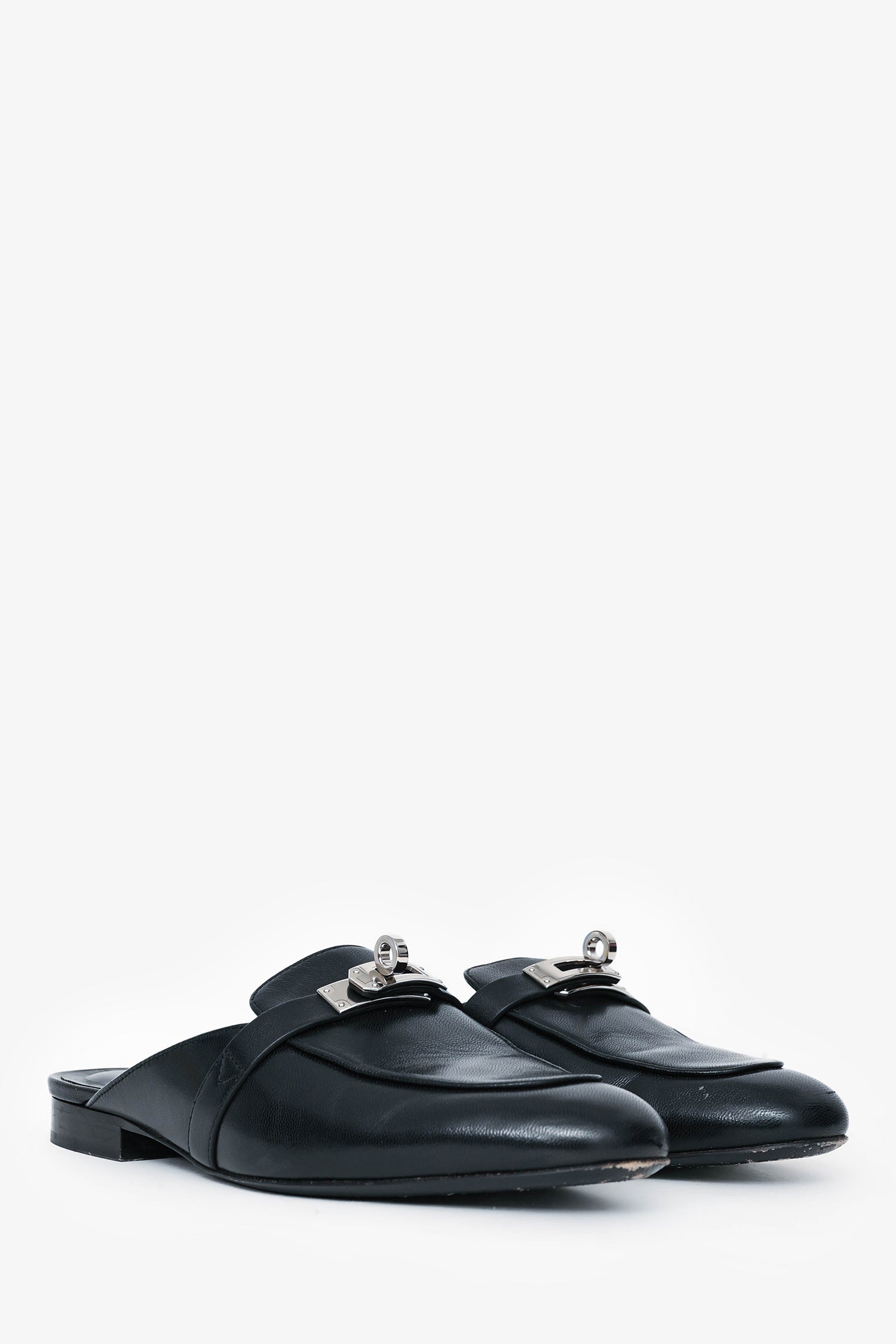 Hermès Black Leather Oz Mules Size 35