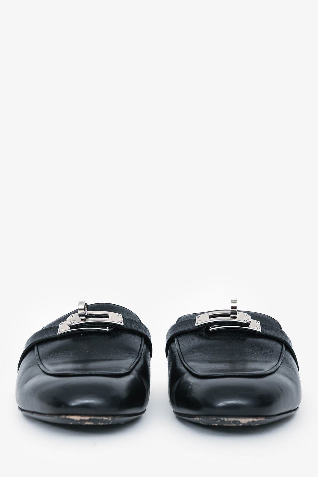 Hermès Black Leather Oz Mules Size 35