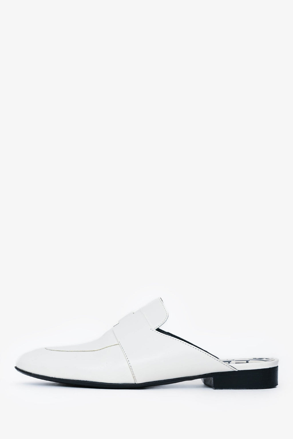 Hermès White Leather Catena Mules Size 35