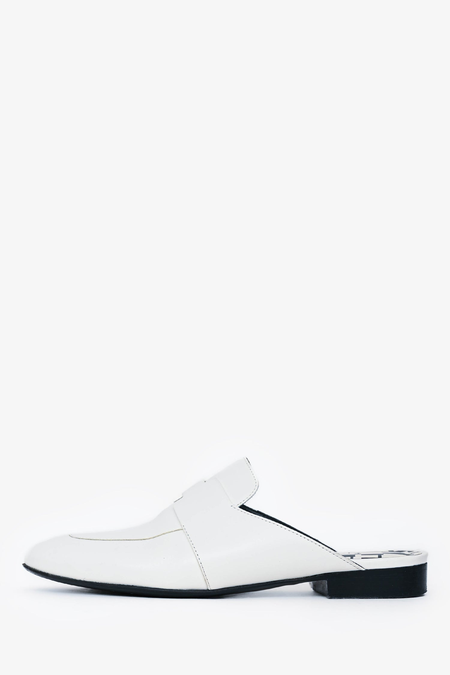 Hermès White Leather Catena Mules Size 35