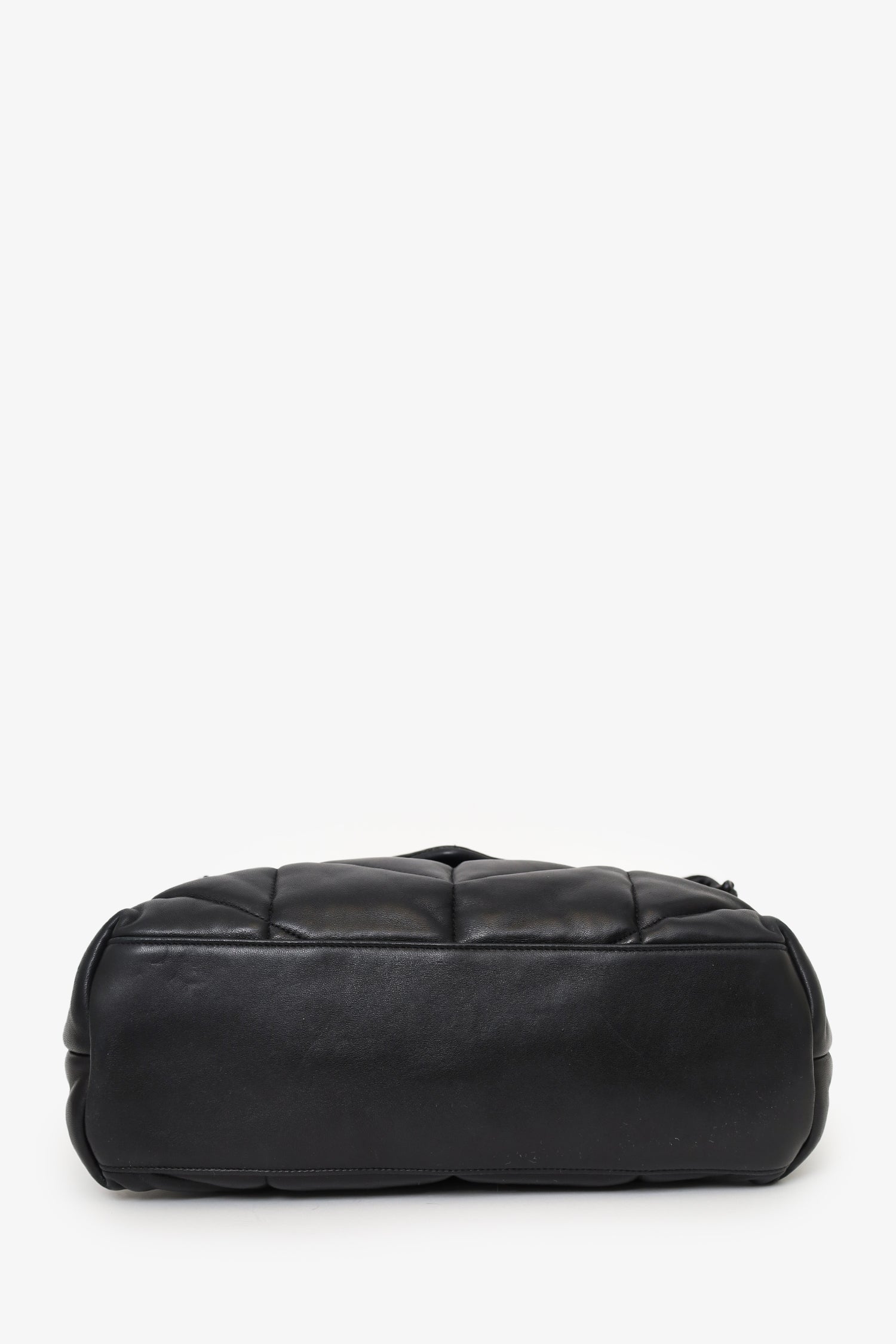 Saint Laurent So Black Monogram Chevron Quilt Matelassé Medium Loulou Puffer Bag