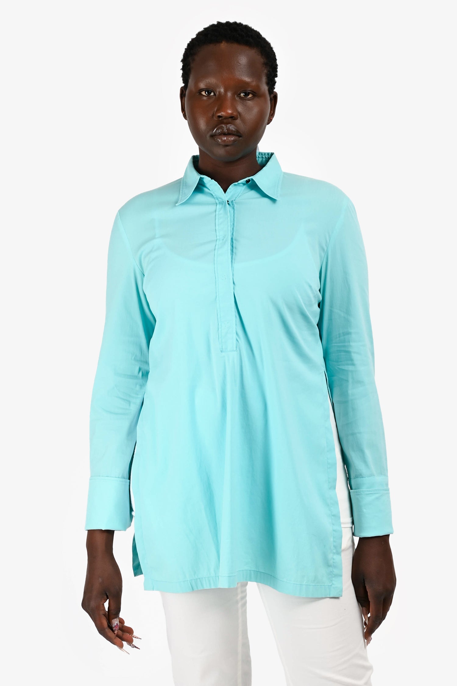 Dolce & Gabbana Teal Poplin Tunic Size 44