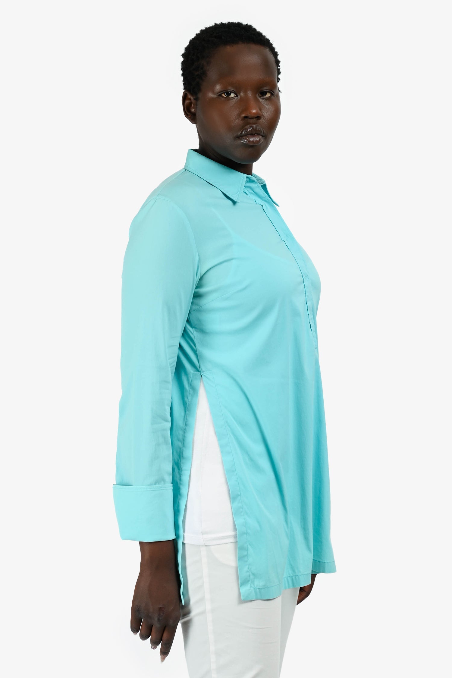 Dolce & Gabbana Teal Poplin Tunic Size 44