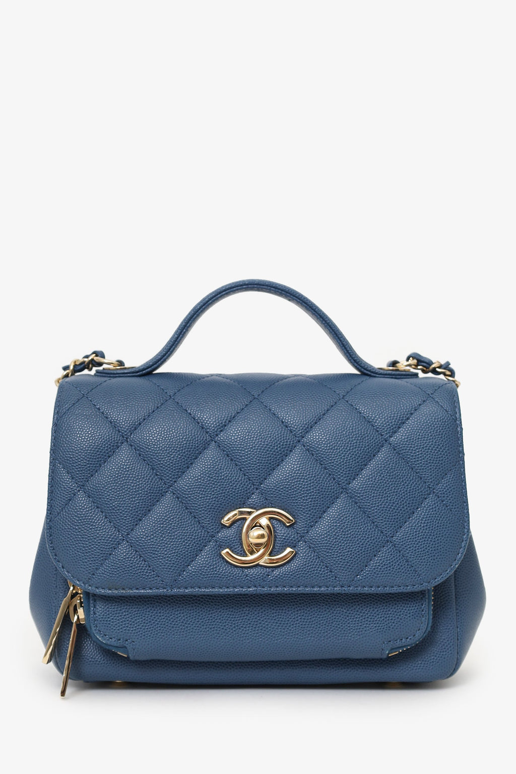 Pre-Loved Chanel™ Blue Caviar Leather Business Affinity Flap Bag