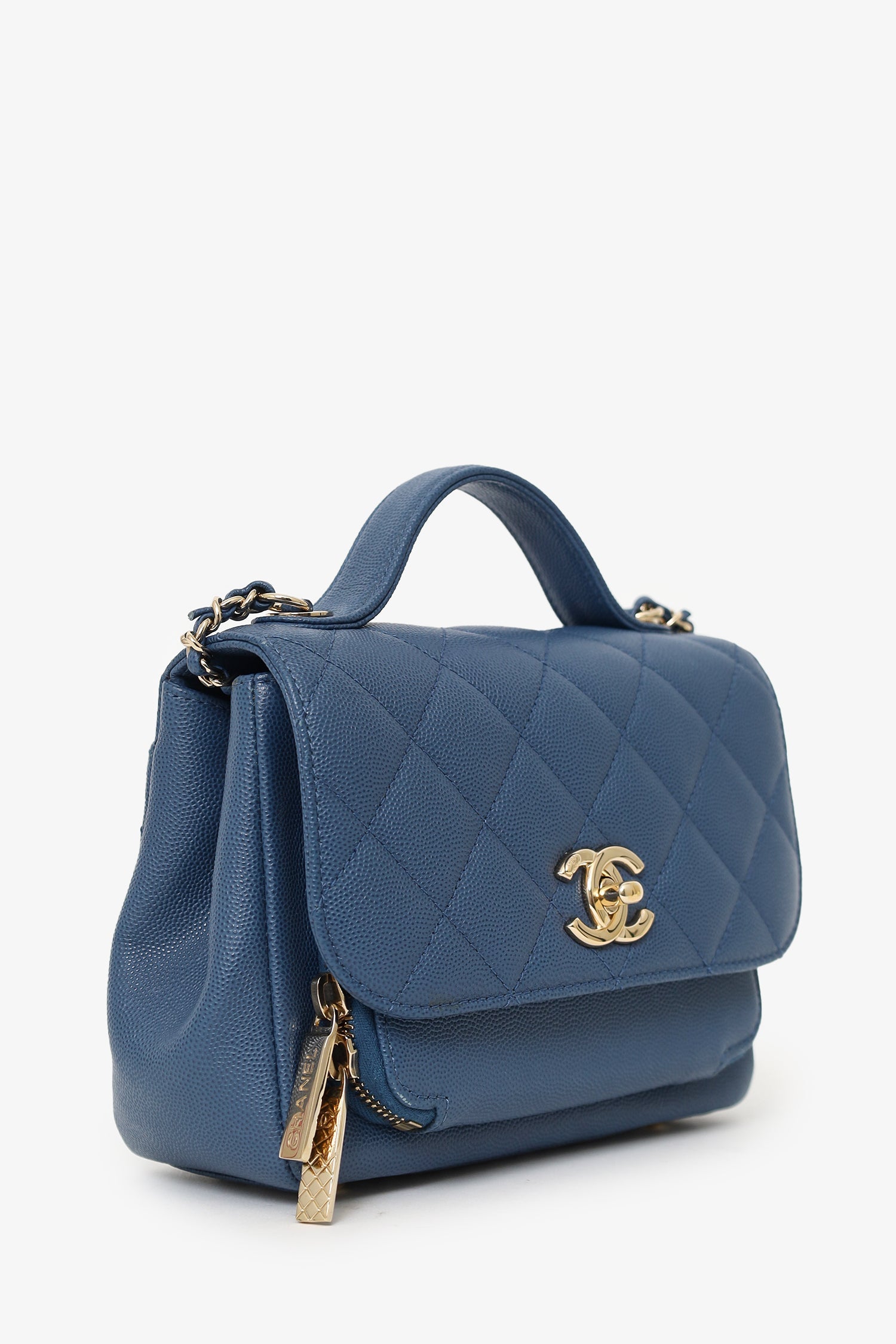 Pre-Loved Chanel™ Blue Caviar Leather Business Affinity Flap Bag
