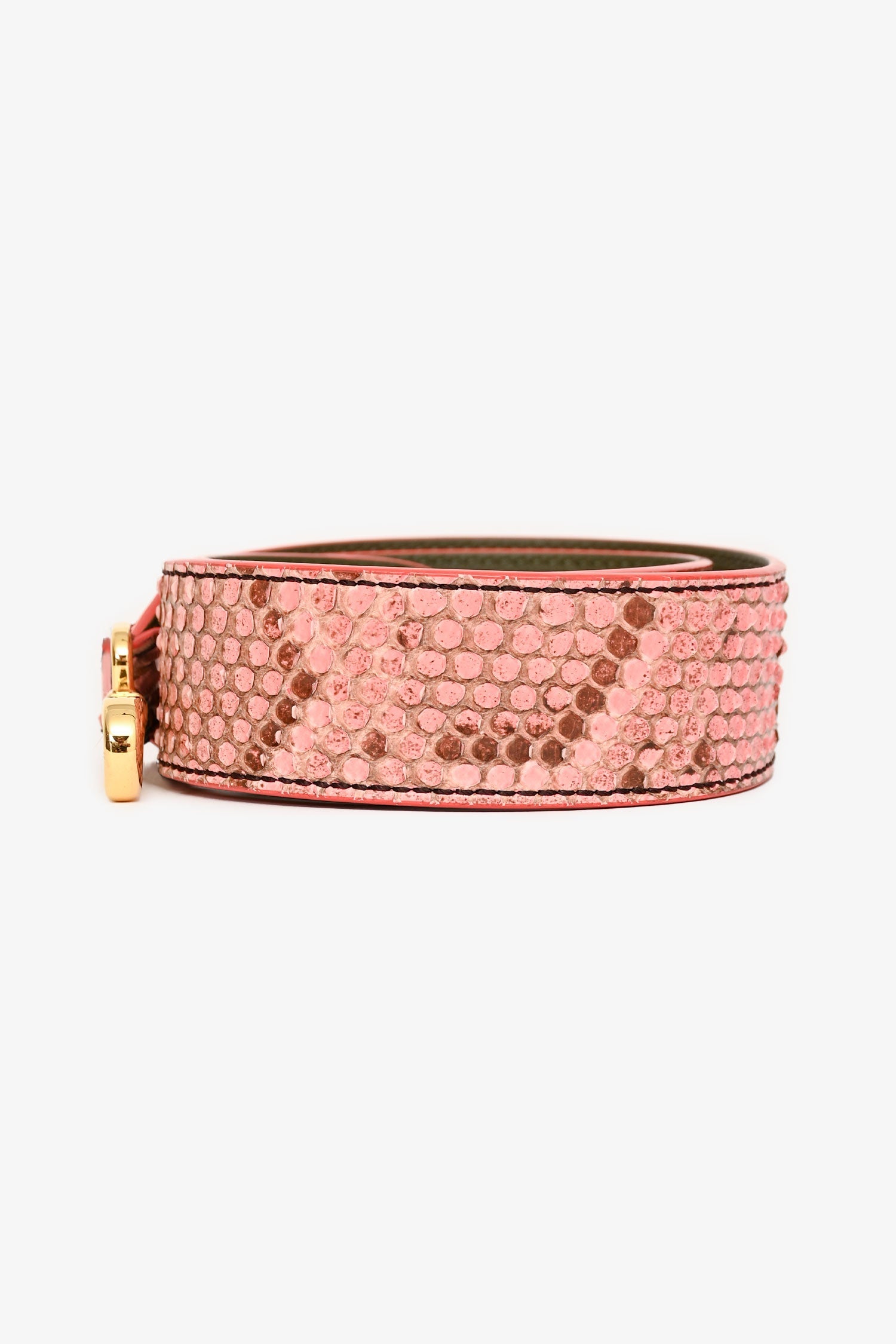 Fendi Orange/Green Python Leather Bag Strap