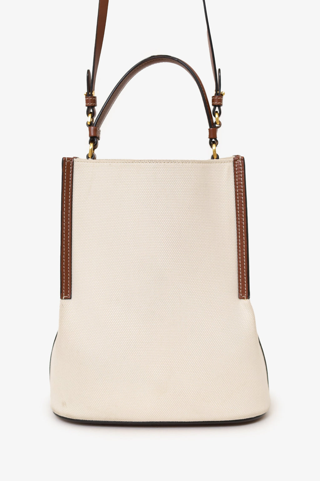 Burberry Off-White Canvas Small Peggy Bucket Bag