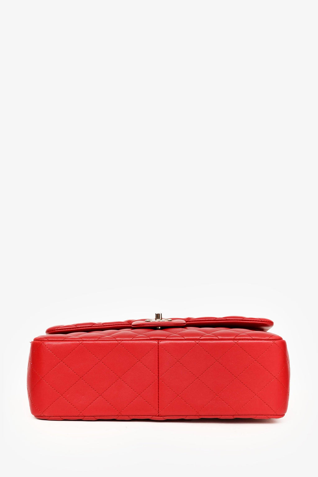 Pre-Loved Chanel™ 2012-13 Red Lambskin Leather Classic Jumbo Double Flap