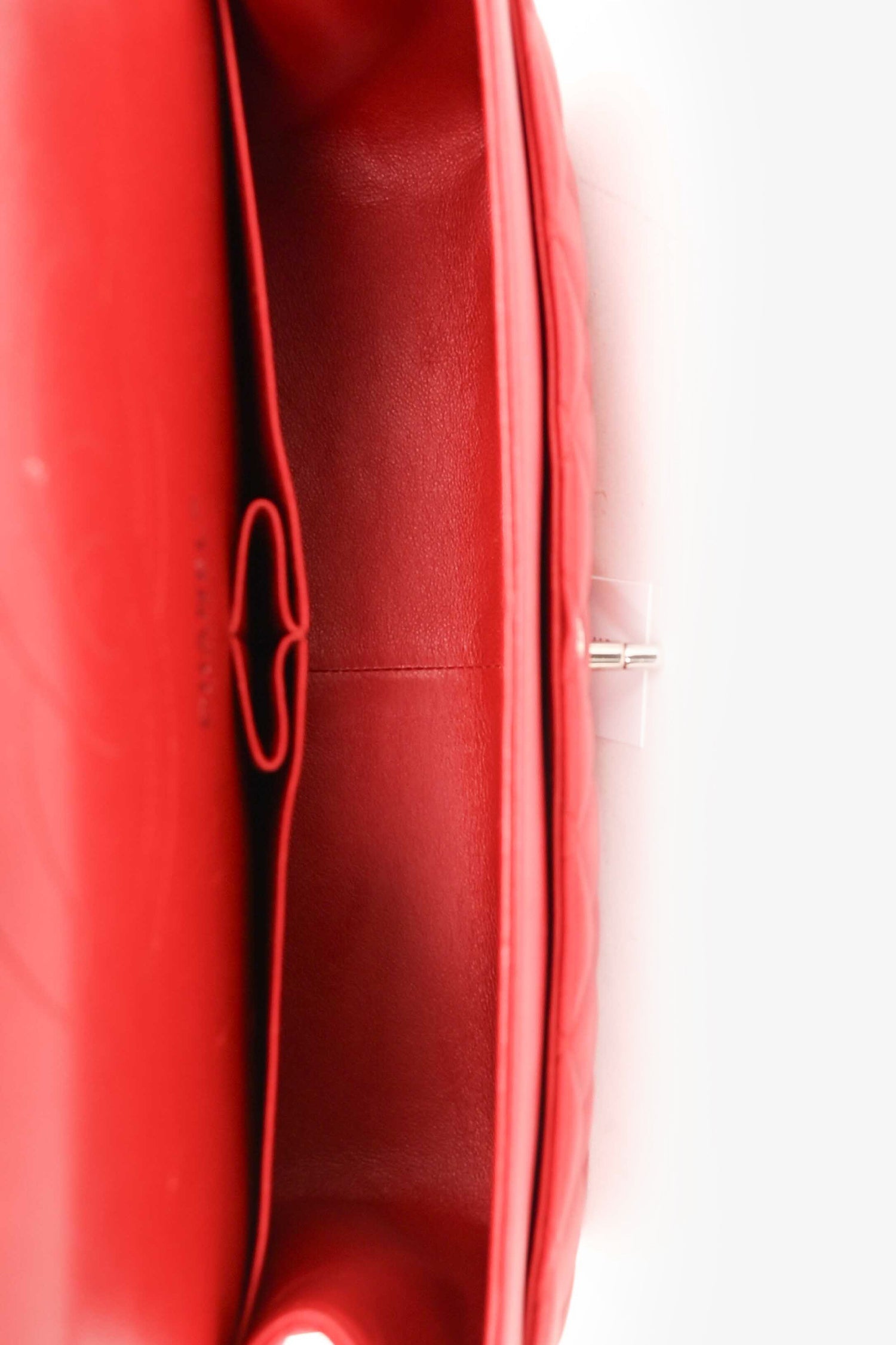 Pre-Loved Chanel™ 2012-13 Red Lambskin Leather Classic Jumbo Double Flap