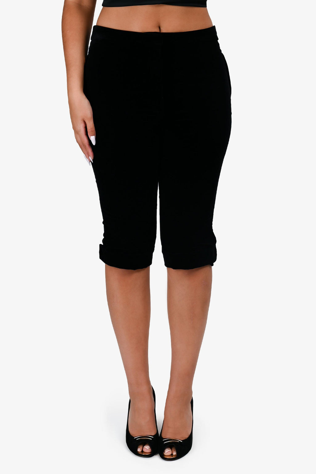 Christian Dior Black Velvet Capris Size 6