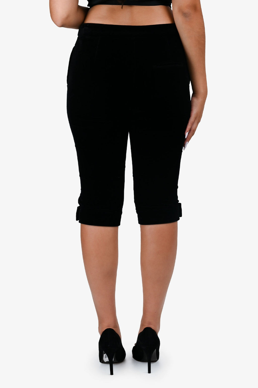 Christian Dior Black Velvet Capris Size 6