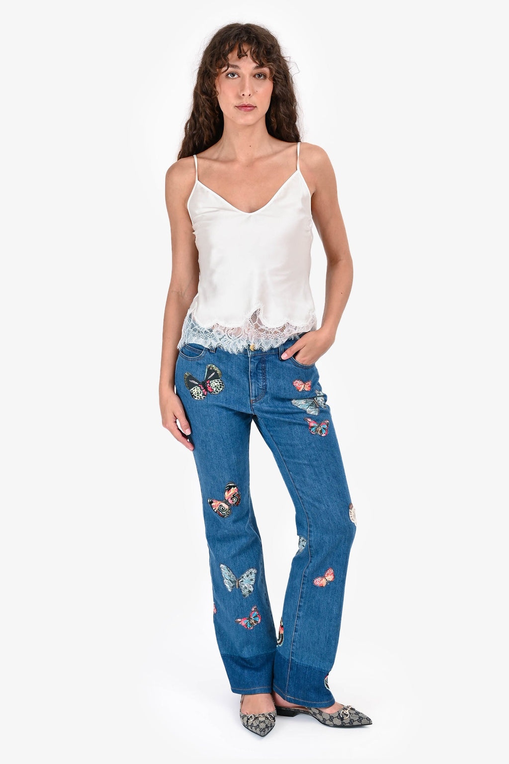 Valentino Blue Denim Butterfly Jeans Size 26