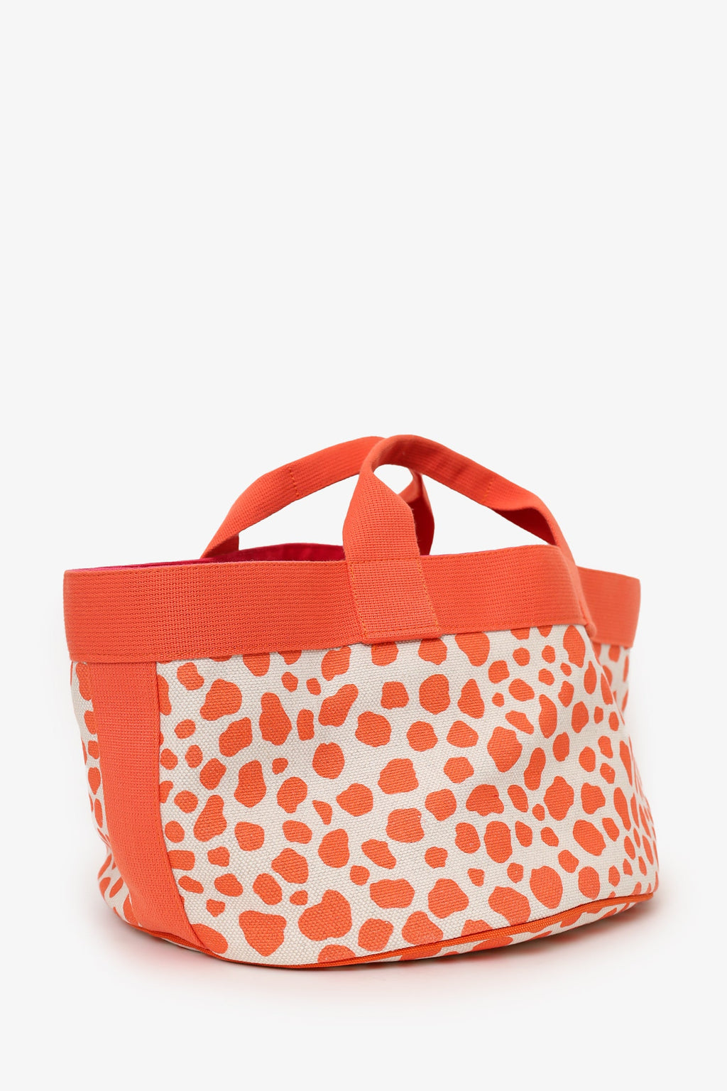 Hermès Kids Line Orange Canvas Animal Print Tote With Pouch