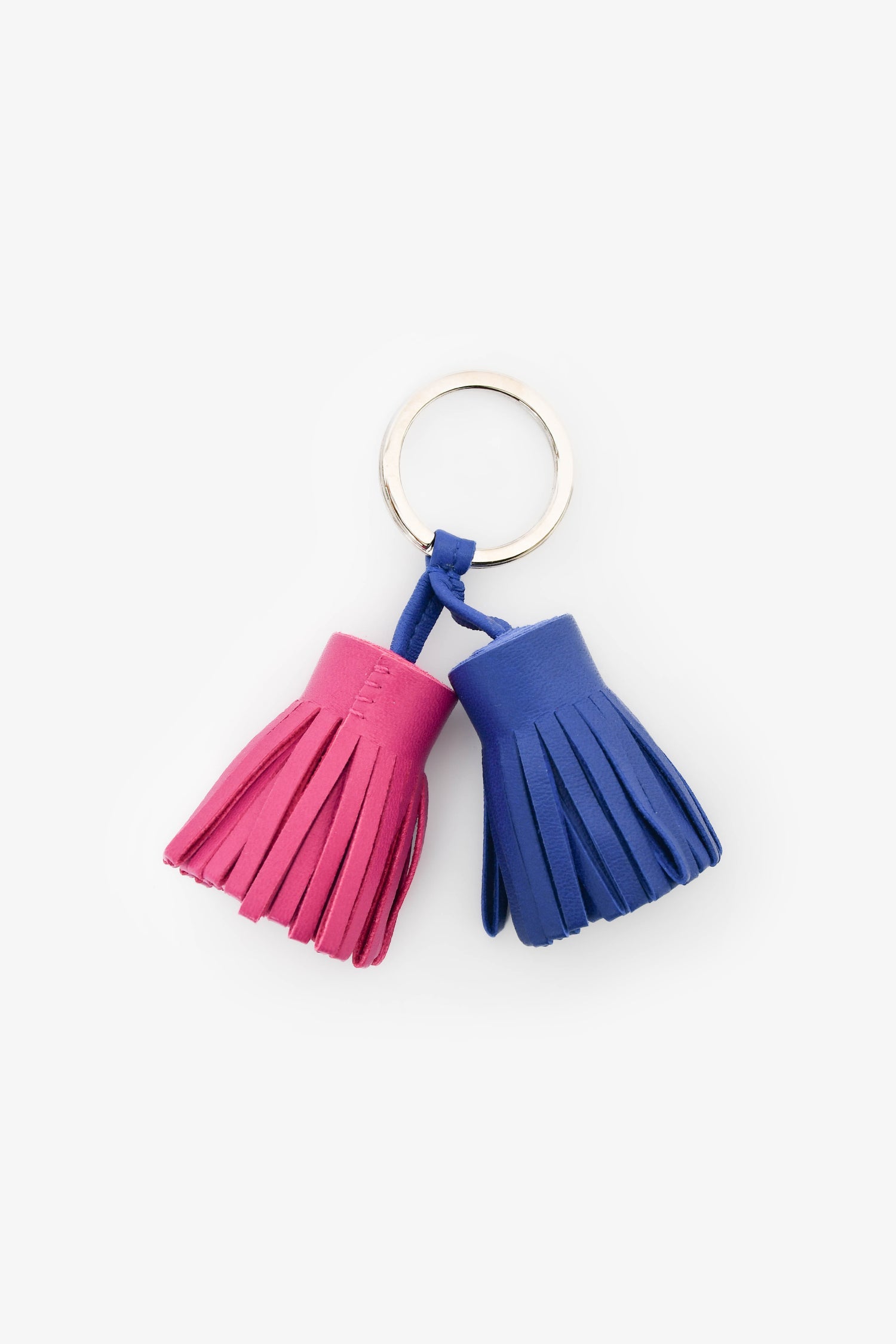 Hermès Purple/Blue Leather 'Carmen Uno-Dos' Key Ring